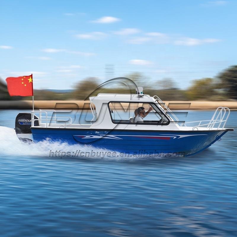Factory Direct Price 17 Ft/5.3 m Leisure Aluminium Small Half Closed Cabin Boats Sport Yacht Without Outboard Engine for Sale