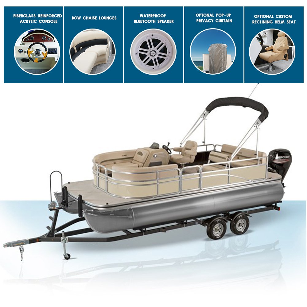 2025 Kinlife Luxury Sport Yacht 25/26/27/28/29 Ft Outboard Engine Combo Set 5.8m Pontoon Boat Fishing Floating 19ft Overall