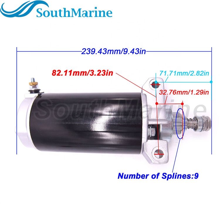 Outboard Engine 50-859377T Starter Motor for Mercury Marine 40HP 50HP 60HP Boat Engines