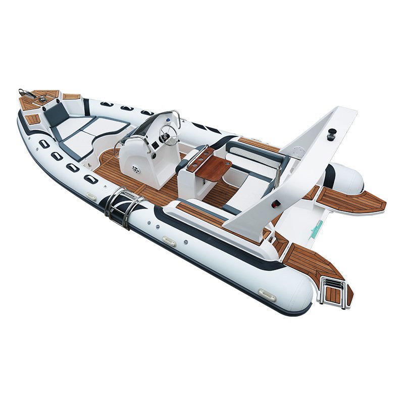 CE Certified Luxury Inflatable Rib Boat with Fiberglass Floor for Fishing with Outboard Engine