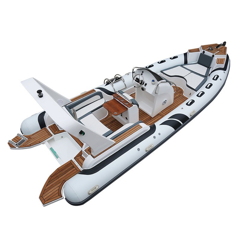 CE Certified Luxury Inflatable Rib Boat with Fiberglass Floor for Fishing with Outboard Engine