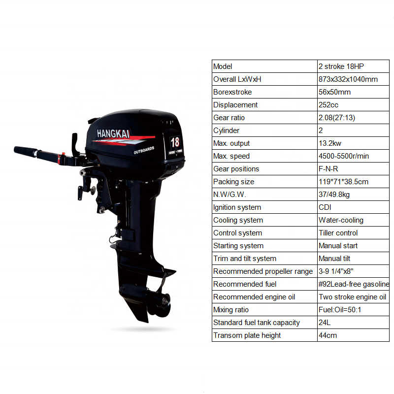 HANGKAI 18HP 2 Stroke Powerful Outboard Boat Engines Water Cooled Gasoline Motor for Sale