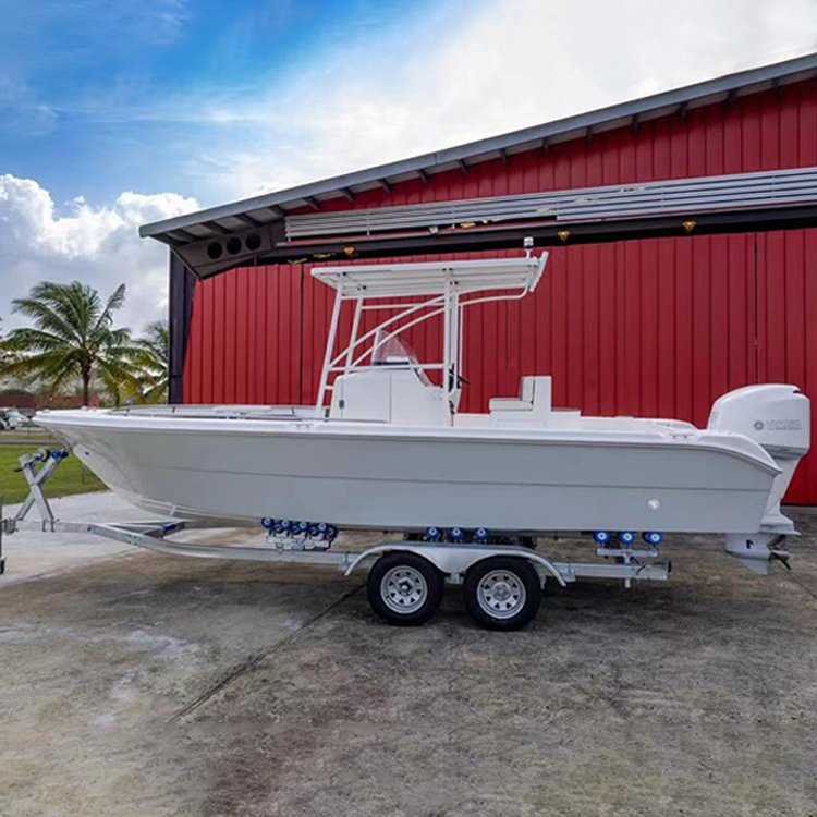 24ft Luxury High Speed Yacht Fiberglass Fishing Boat for Sale Support for Custom