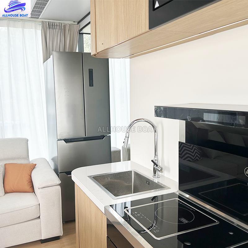 Customizable Luxury Aluminum Floating Entertainment Houseboat Yacht or Pontoon Boat with Outboard Engine