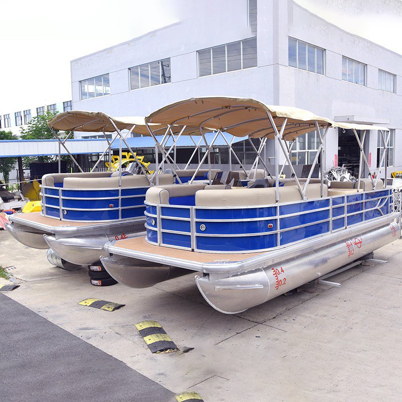 High-Quality Luxury Floating Aluminium Catamaran Pontoon Yacht Boat New Manufacturer Design with Outboard Engine for Sale