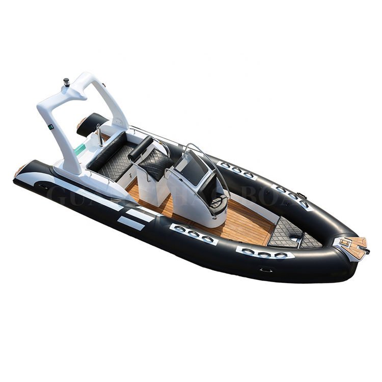 Luxury 19 FT 5.8 m 580 Fiberglass Inflatable Rigid Rib Speed Yacht Boat Outboard Leisure Fishing Sports Durable PVC Hypalon