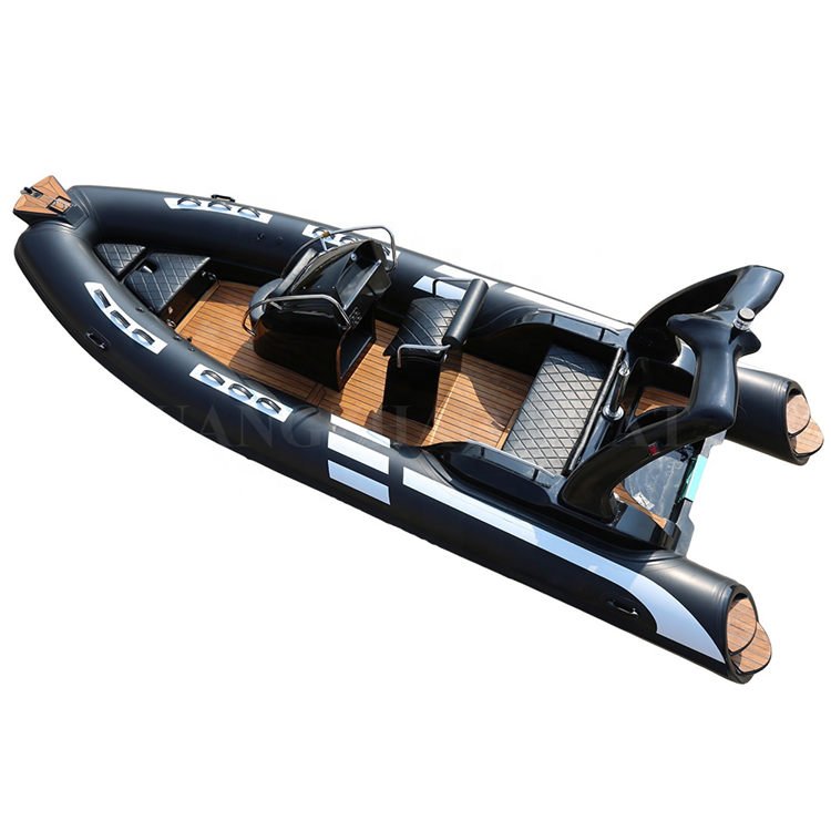 Luxury 19 FT 5.8 m 580 Fiberglass Inflatable Rigid Rib Speed Yacht Boat Outboard Leisure Fishing Sports Durable PVC Hypalon