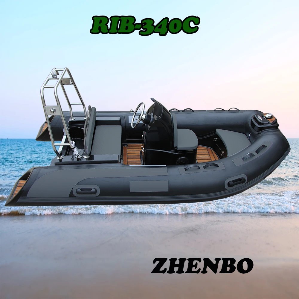 PVC/Hypalon Fiberglass RIB Boat CE Inflatable Fishing Boots with Outboard Engine