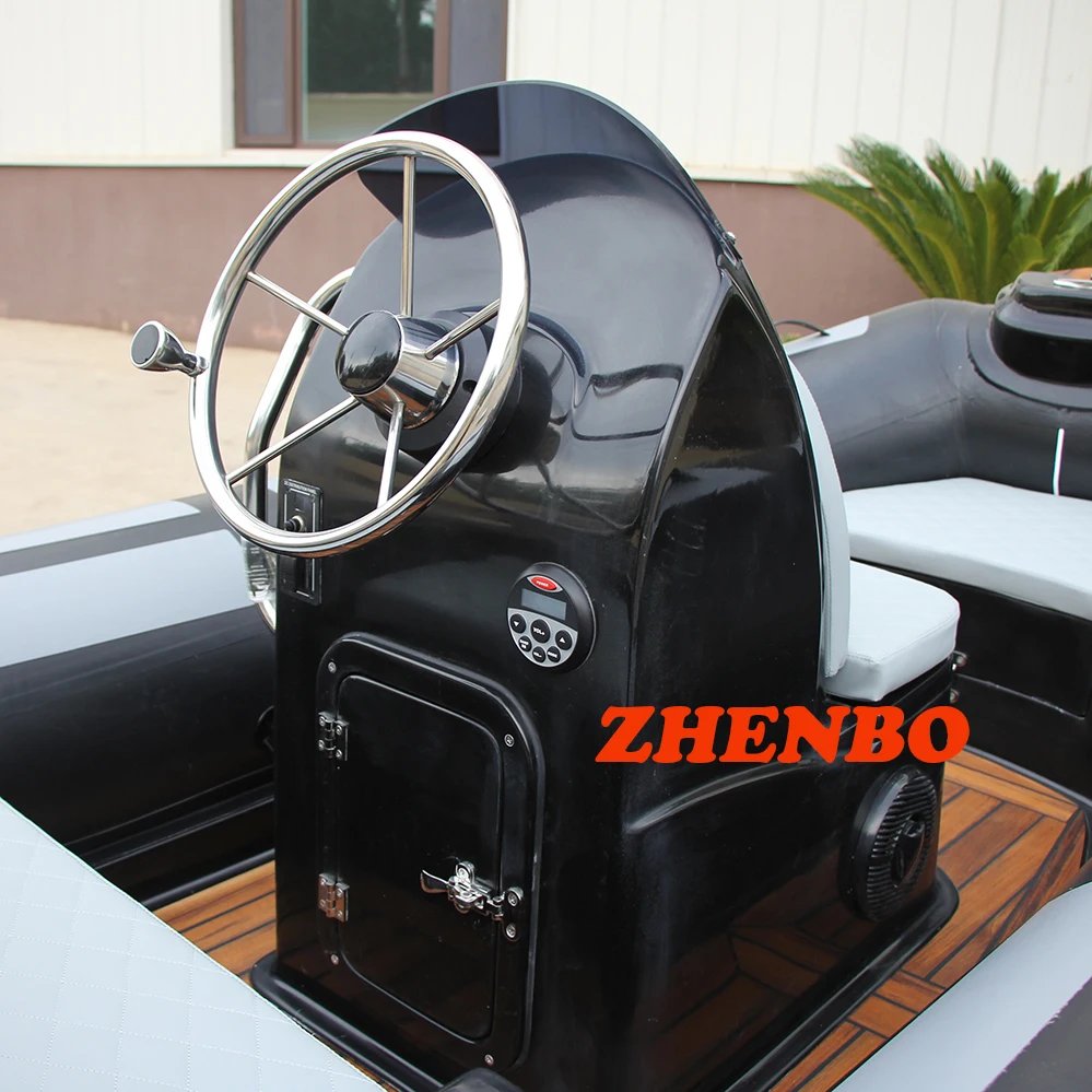 PVC/Hypalon Fiberglass RIB Boat CE Inflatable Fishing Boots with Outboard Engine