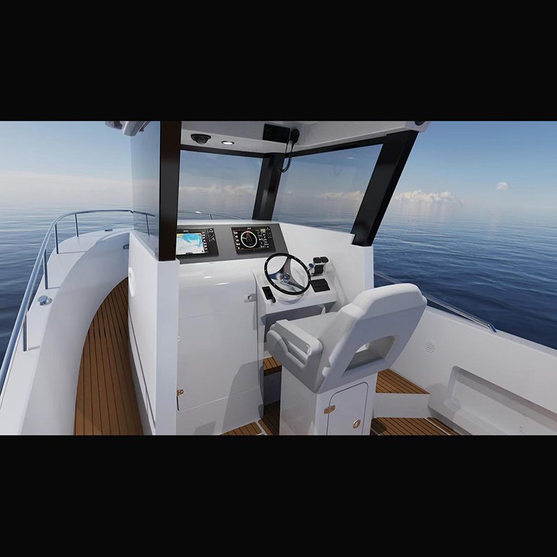High Quality 29ft Fiberglass Leisure Fishing Boat/Sport Yacht with Twin Outboard Engines