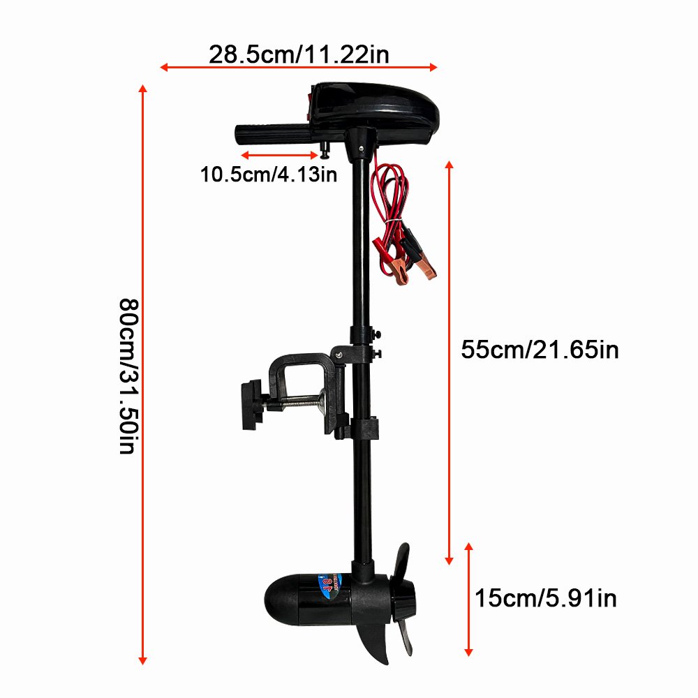 12V 18LB Electric Trolling Motor Outboard Engine for Inflatable Fishing Boats Rowing Kayaks