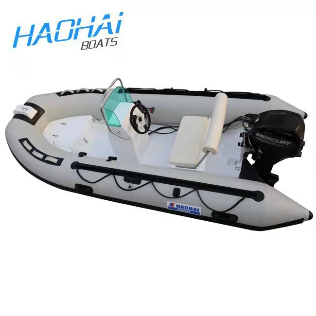 12.8ft RIB390 Inflatable Rigid 3.9m Hypalon PVC RIB Boat CE Approved Fishing Sailing Yacht Outboard Engine 3m Fiberglass Hull