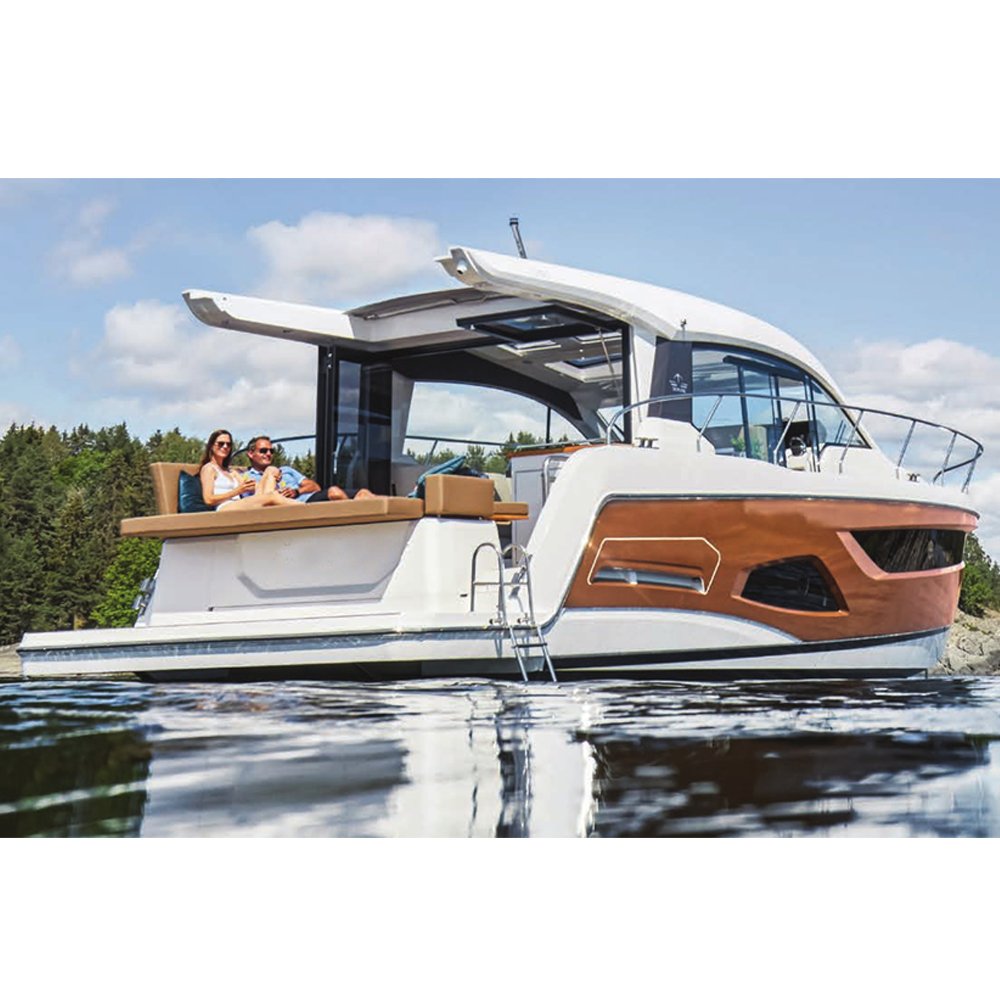 Deep-V Hull Luxury Aluminum Trawler Family Yacht with Outboard Engine for River Cruises