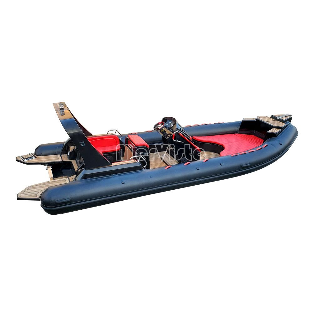 Luxury 25ft Rib760 Orca Hypalon/PVC Rigid Fiberglass Inflatable Boat With Sundeck