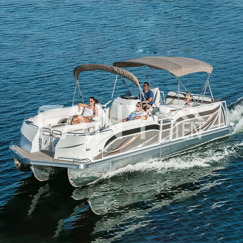 Aluminium Party Luxury Fishing Custom Mini Passenger Double Decker Pontoon Plastic Restaurant Boats Electric Frame Flooring