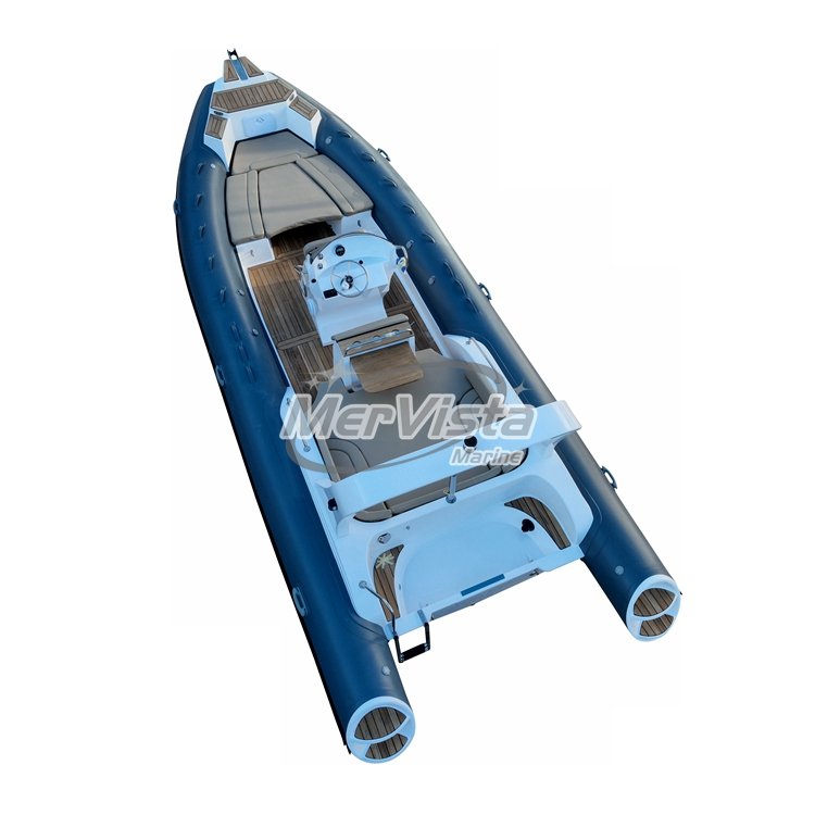 Orca/Hypalon Tourist Fiberglass Hull RIB 760 Inflatable Boats With Two Outboard Engine