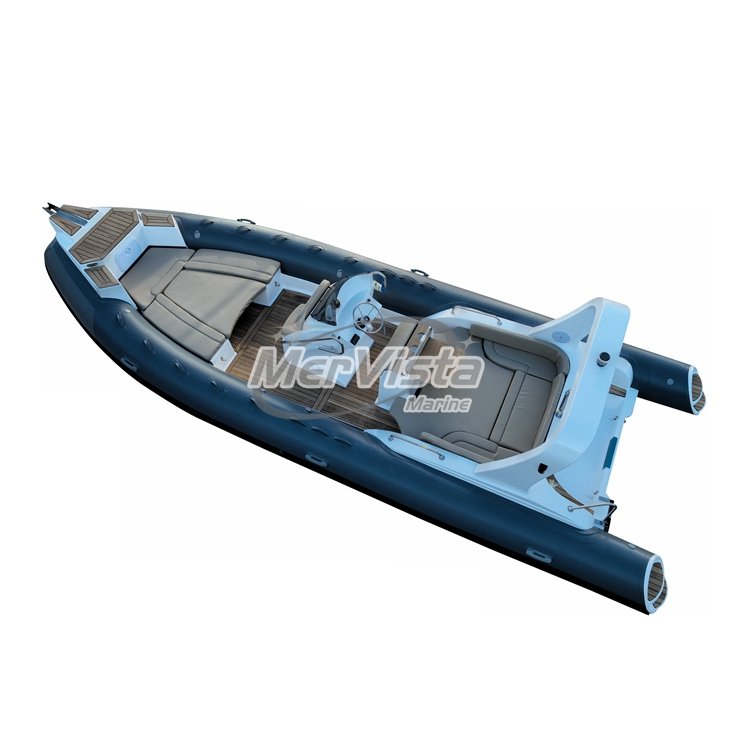 Orca/Hypalon Tourist Fiberglass Hull RIB 760 Inflatable Boats With Two Outboard Engine