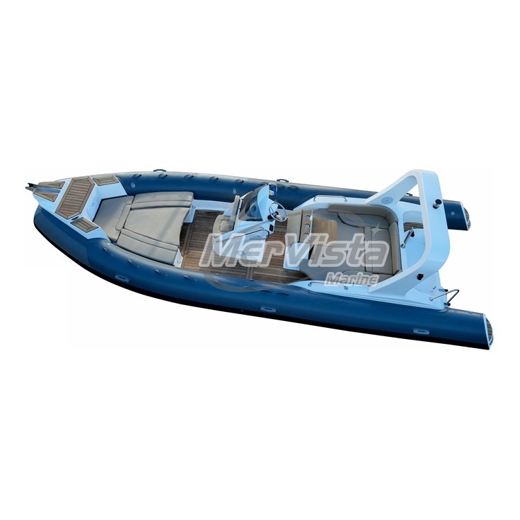 Orca/Hypalon Tourist Fiberglass Hull RIB 760 Inflatable Boats With Two Outboard Engine