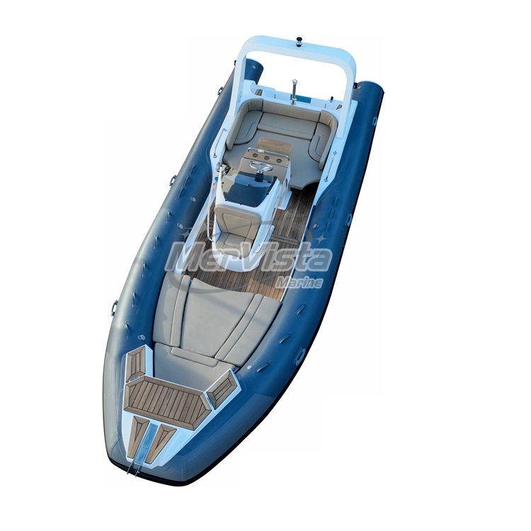 Orca/Hypalon Tourist Fiberglass Hull RIB 760 Inflatable Boats With Two Outboard Engine