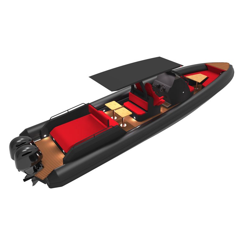 CE Certification 40ft 38ft 12m Aluminum Hull Front Cabin 1.2mm Hypalon OrcaTube Luxury Yacht Rowing RIB Boat With Cabin