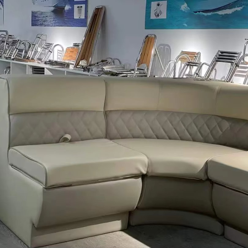 2025 New Design 19ft Double Fence Color Aluminium Pontoon Boat With Lunge and Trailer Fiberglass Fishing Boat