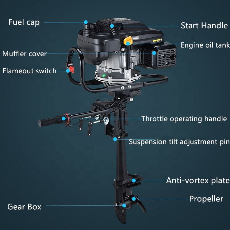 Other Marine Fishing Supplies 4 Stroke 7.5hp Outboard Motor Air-cooled Boat Engine