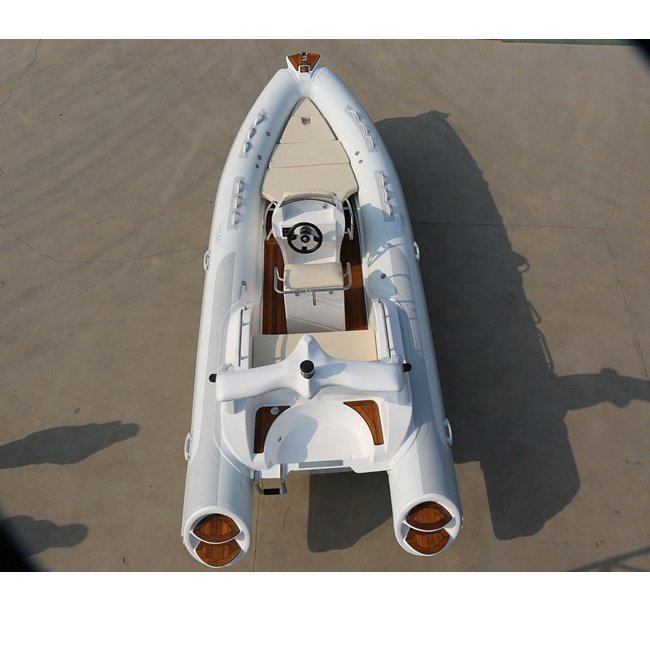 China Luxury 5.8m Hypalon Rib Boat with Outboard Engine PVC Hull Sport Yacht for River Application for Sports and Recreation