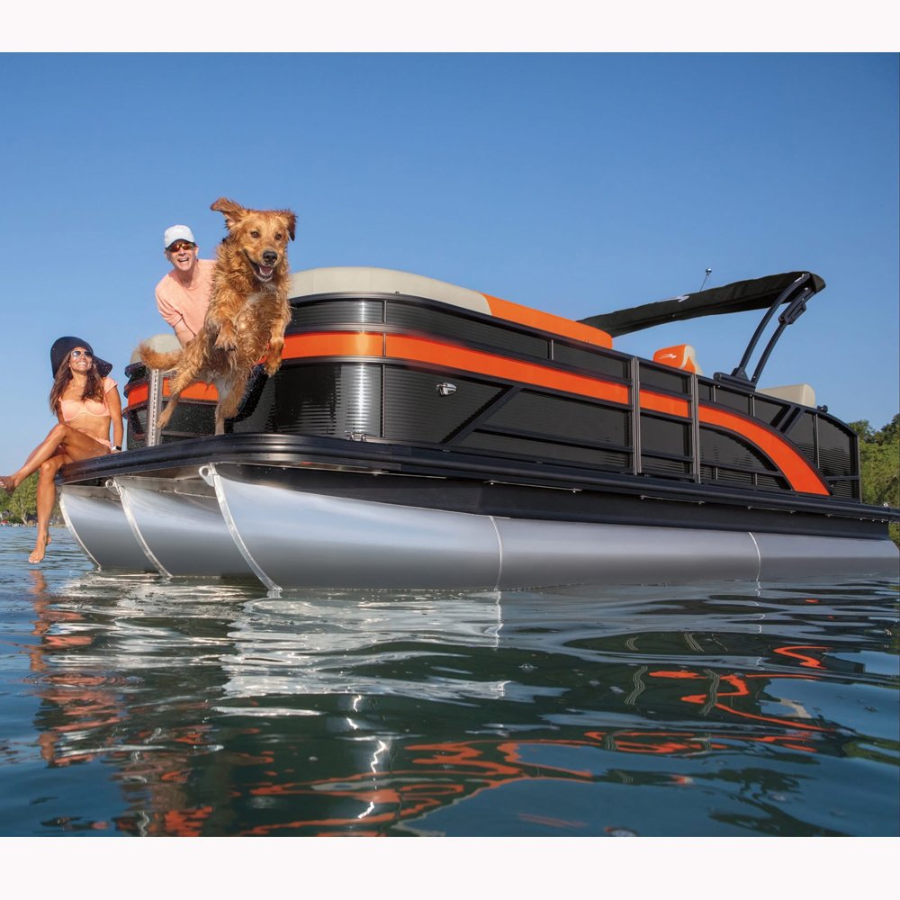 15-26ft Luxury Aluminum Yacht Catamaran Diving Pontoon Boat for Fishing Family Entertainment with Outboard Engine 19ft Length