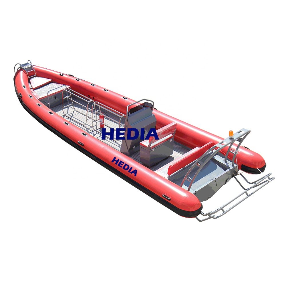 27 ft Hedia Aluminum Double Floor Semi-Rigid Inflatable Boat RIB800 Patrol Ship Fishing Rowing Outboard Engine Included Combo