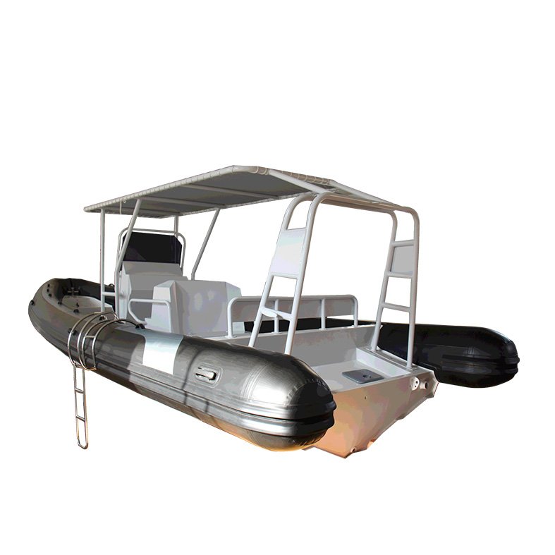 27 ft Hedia Aluminum Double Floor Semi-Rigid Inflatable Boat RIB800 Patrol Ship Fishing Rowing Outboard Engine Included Combo