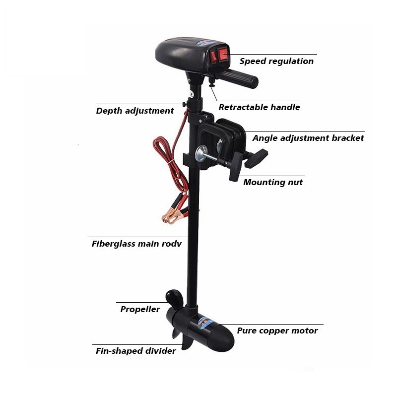 18lbs Thrust 12v Electric Thrust Trolling Motor Engine With Transom Mount for Inflatable Boat Kayak Speed Boat