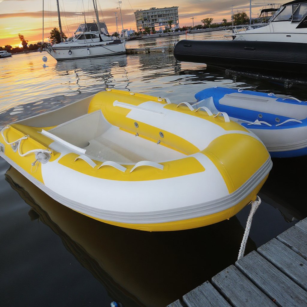 Solar Marine High-Thread Strength 3-Person Inflatable Assault Boat 9ft PVC Transom Speed Kayak Dinghy Raft Fishing Engine