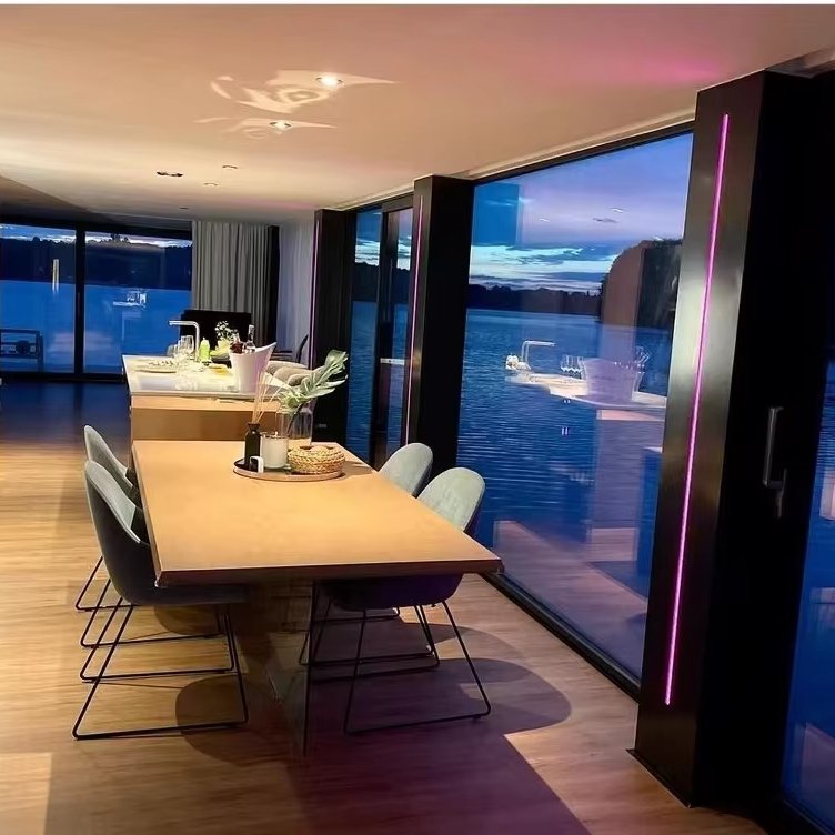 2025 Luxury Modular Prefab Houseboat Aluminum Yacht Outboard Engine Floating Hotel River Features Optional Trailer Boating