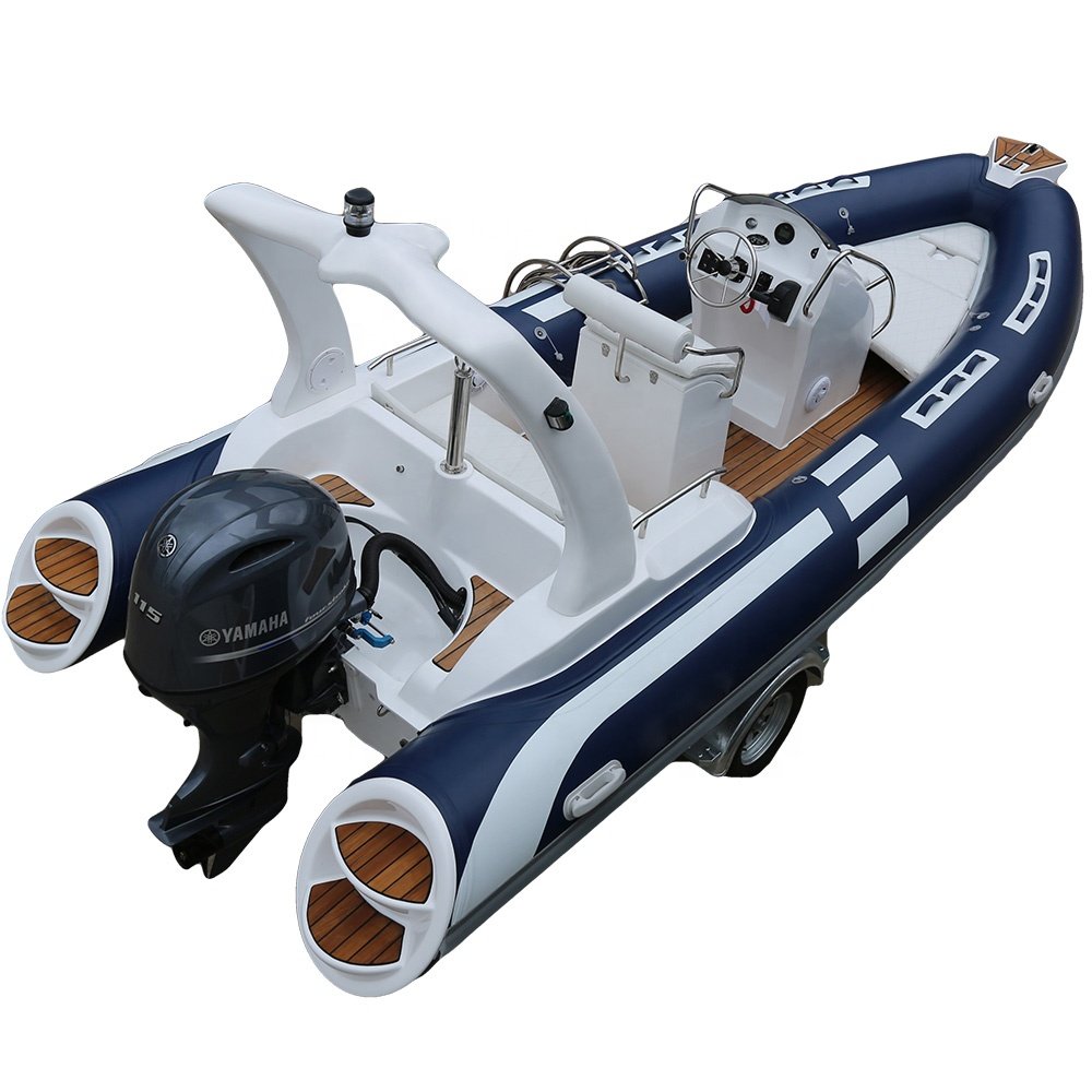 Luxury 19ft RIB580B Sport Yacht 6m Inflatable Fishing RIB Boat Outboard Featuring Carbon Fiber Aluminum Fiberglass PVC EVA Hull