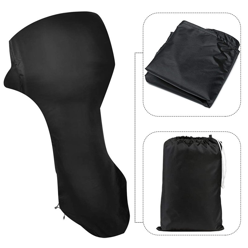 Heavy Duty Durable Trailerable Full Outboard Boat Canvas Cover Marine Motor Engine Cover