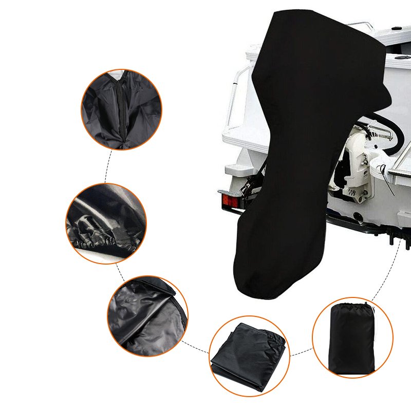 Heavy Duty Durable Trailerable Full Outboard Boat Canvas Cover Marine Motor Engine Cover