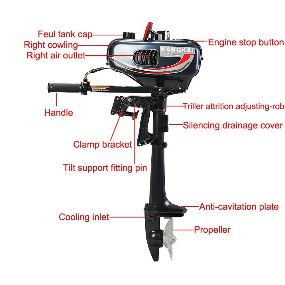 China Small 2HP 2 Stroke Boat Engine Outboard Motors HANGKAI