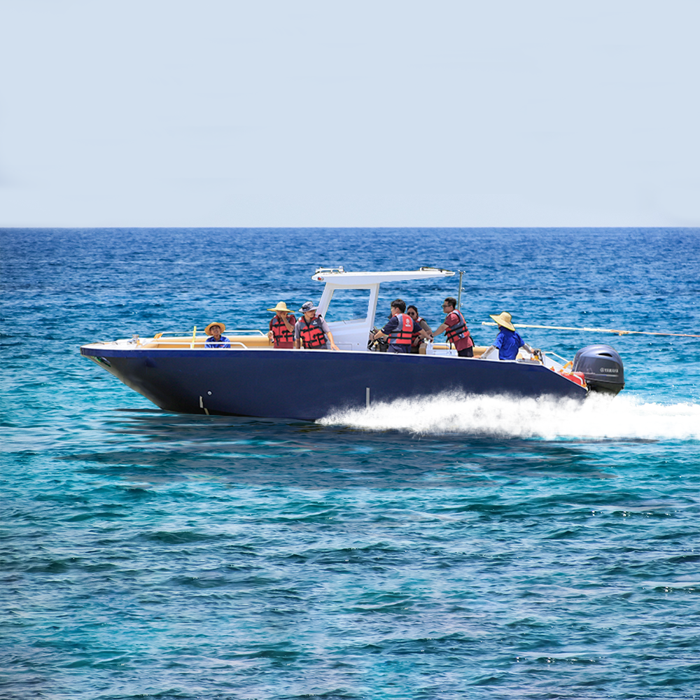 Kinocean Luxury 28ft 8-Man Fiberglass Speed Yacht New Centre Console with Low Price Outboard Engine Included Double Model