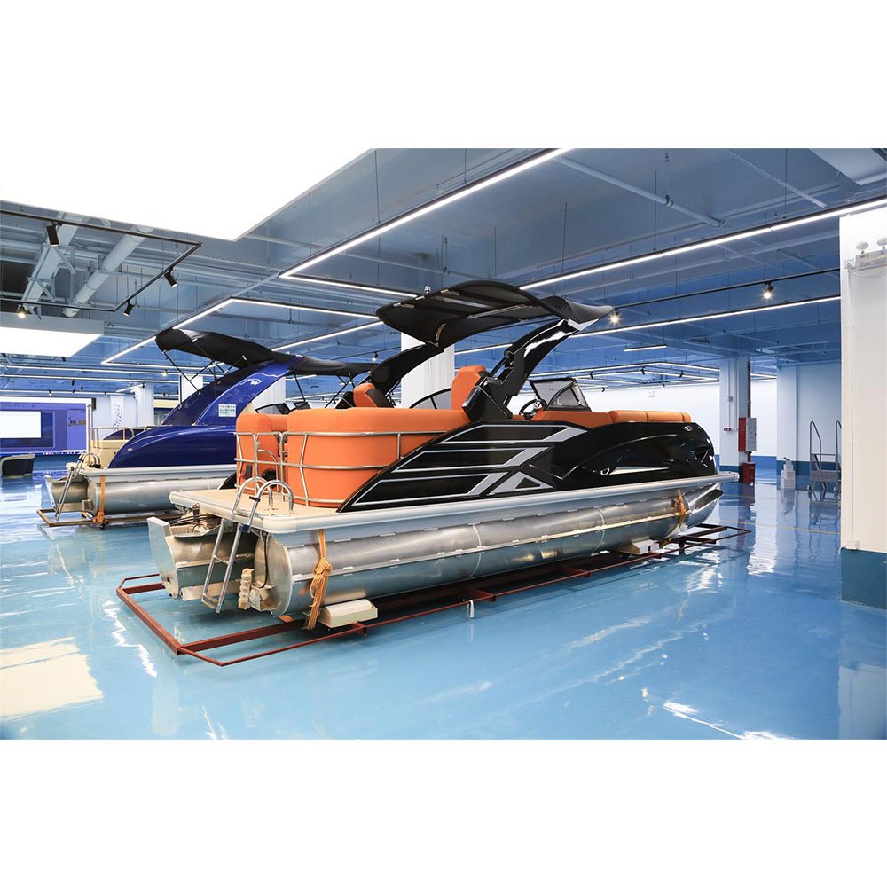 Aluminum Tritoon Pontoon Party Barge Pontoon Boat Aluminum Pontoon With Cabin Engine Motor and Trailer