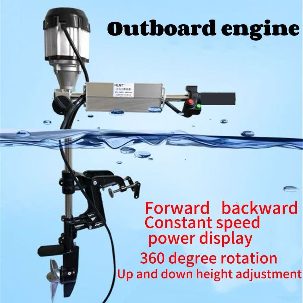 48V 1000W New Condition Brushless Electric Outboard Water Cooling Marine Engine for Trolling Boats 2-Stroke Electric Fuel Type