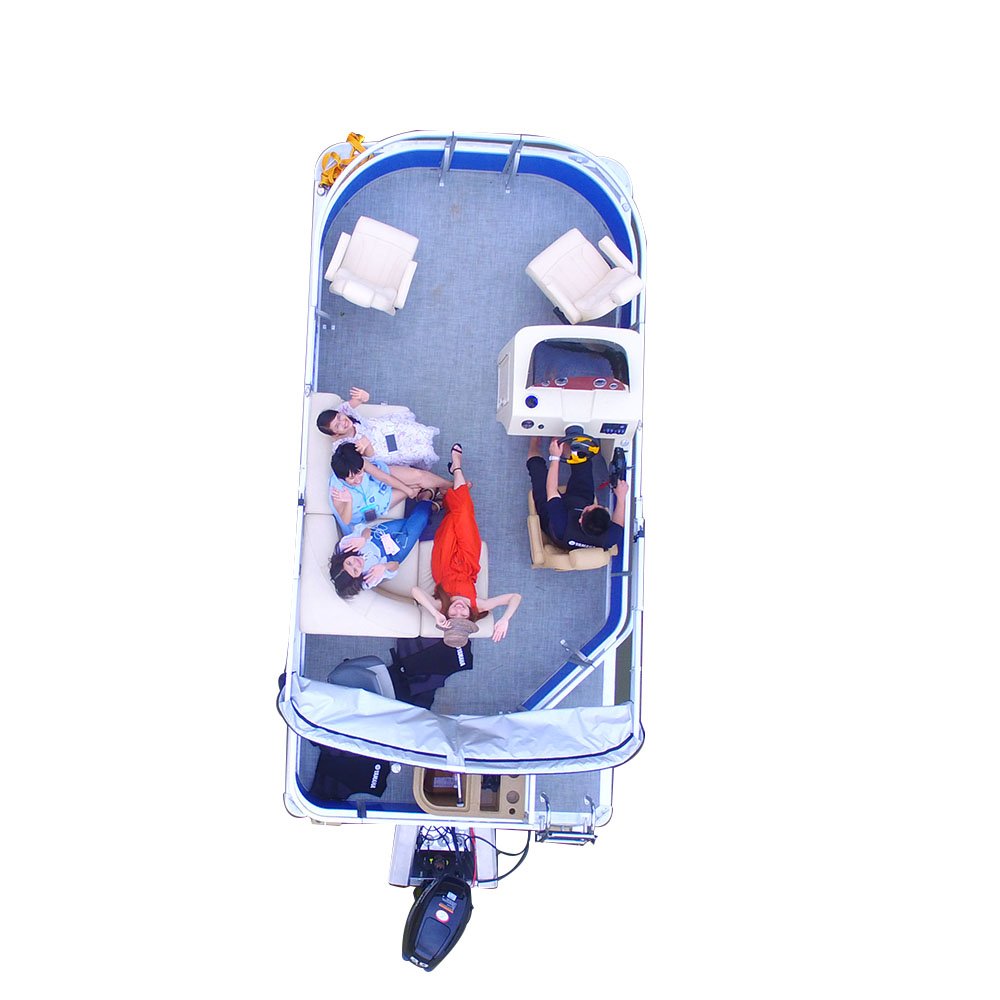 Tiny 15 Ft Small Fishing Expandable Pontoon Boat With Enclosed Cabin Ladder for Sale