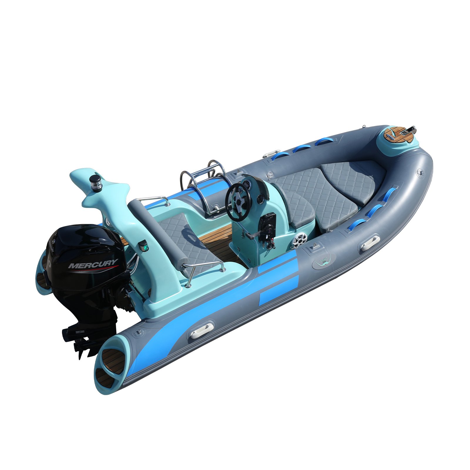 3.9m 13ft Inflatable Rib Rowing Boat Sport Rescue Boat for Fishing Lake Outdoor Usage Outboard Engine Included