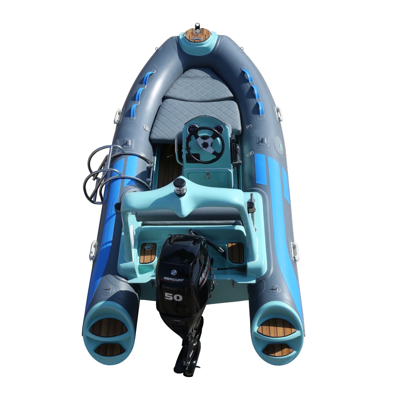 3.9m 13ft Inflatable Rib Rowing Boat Sport Rescue Boat for Fishing Lake Outdoor Usage Outboard Engine Included