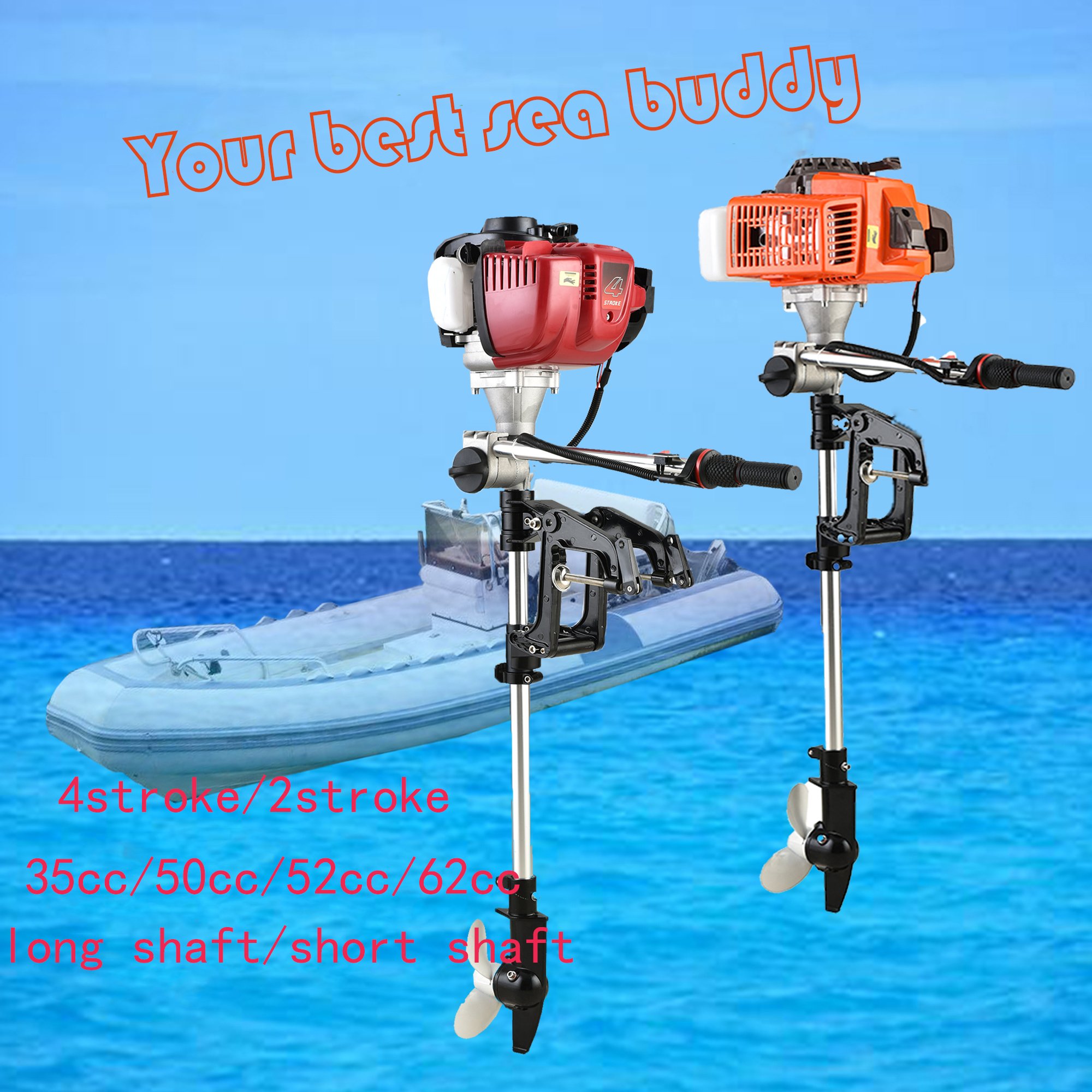 New Type China 50cc 1.6kw 3hp Marine Outboard Engines Jet Drive 4 Stroke air Cooled Boat Engine Outboard Motor