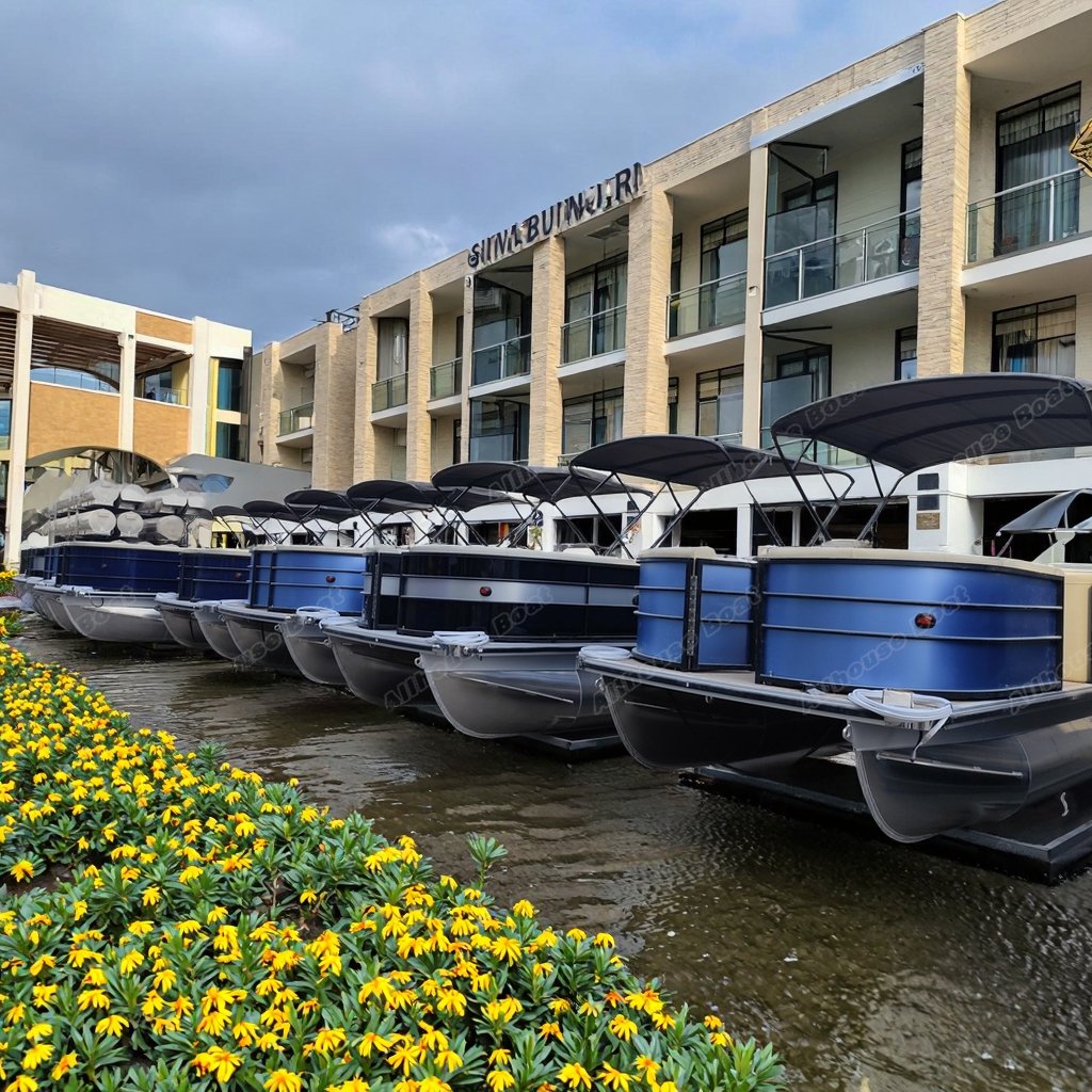 USA Standard 25FT Tritoon Pontoon Boat High Quality Family Recreation Luxury Barge New Design Fully Welded Yacht