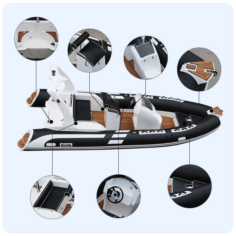 Haote Rib 580 New Hypalon Rib Boat Rigid Inflatable Boat with Outboard Motor
