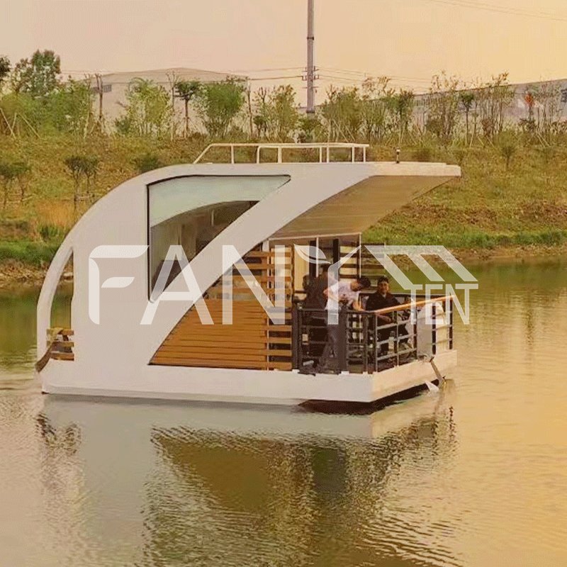 Mini Engine Boat House Floating on Water Pontoon Boat Houseboat Kits Platform