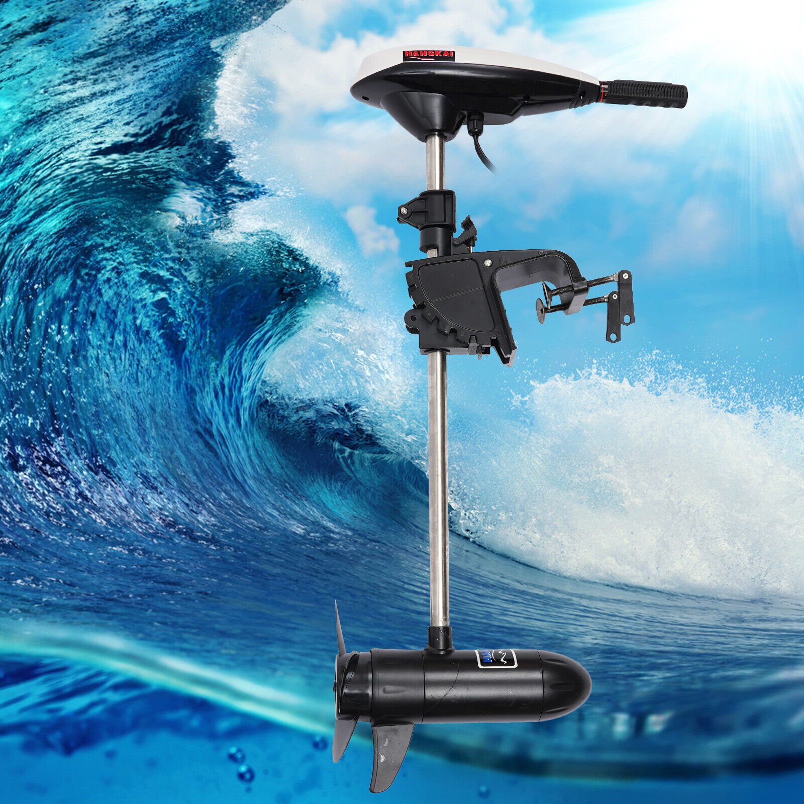 12V 45LBS Electric Outboard Motor Propeller Boat Trolling Boats Engine 552w for Fishing Boat Kayak Inflatable Brush Motor Silent