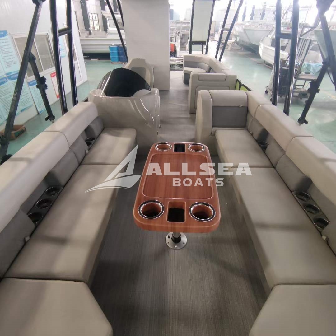 23ft Luxury Aluminum Pontoon Boat for Fishing Cruising Floating Luxury Yacht for Sale Outboard Engine for Sports River Use