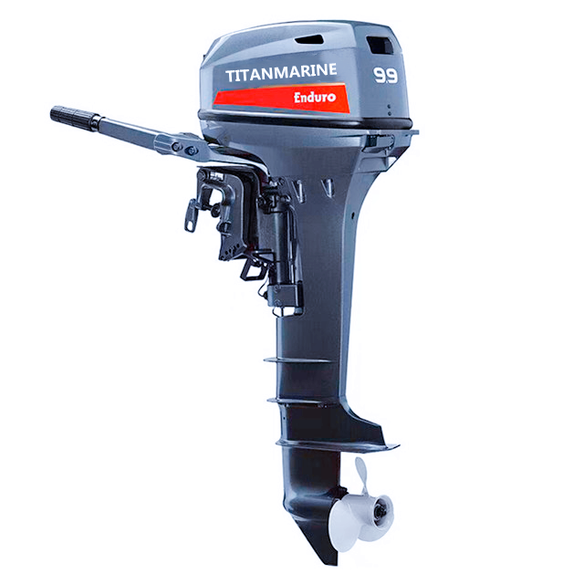 TITANMARINE 2 Stroke 15hp Outboard Motor Marine Engine Long Shaft Boat Engine Compatible with yamaha 6B4 ENDURO for Fisher Man